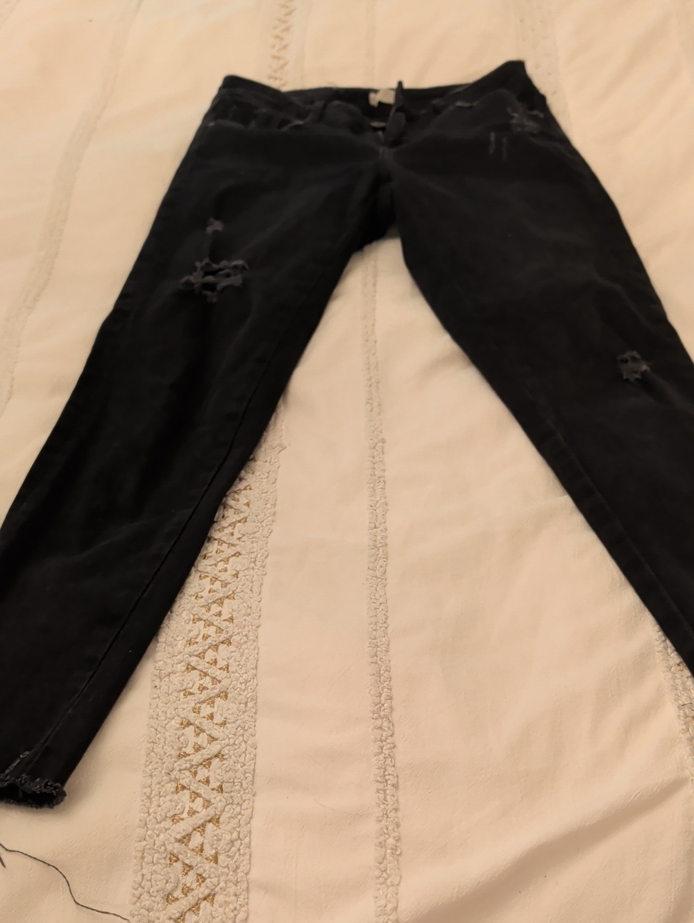 Zara Black Ripped Skinny Jeans